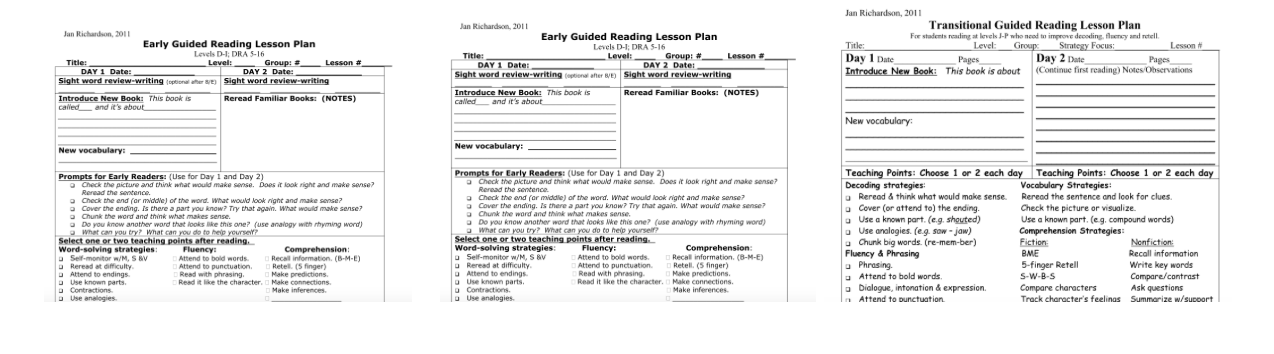 Guided Reading Notes Template from literacylenses.com